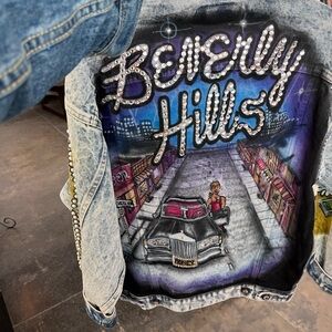 Beverly Hills Denim Jacket with Rhinestone Accents